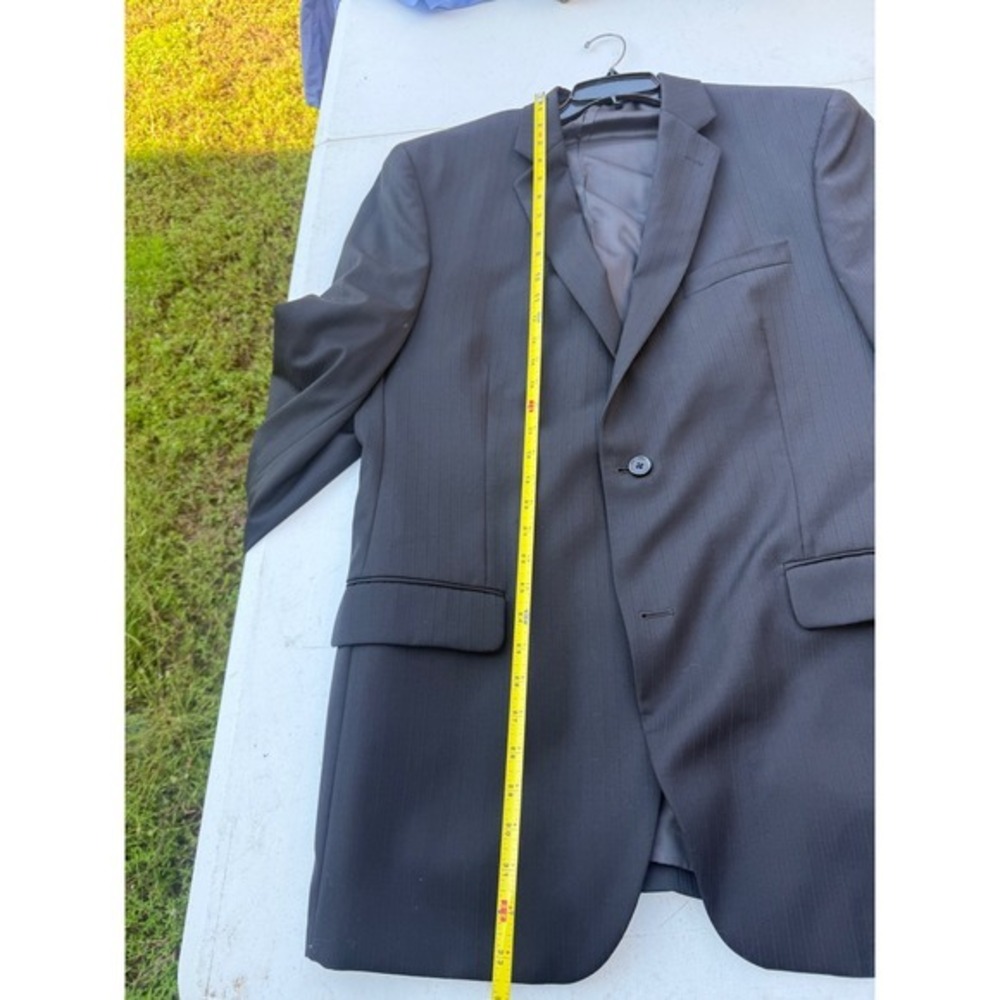 Alfani RED Mens 44L Black Wool Pinstripe 2 Button Suit Jacket Blazer 4900030019 - Picture 10 of 13